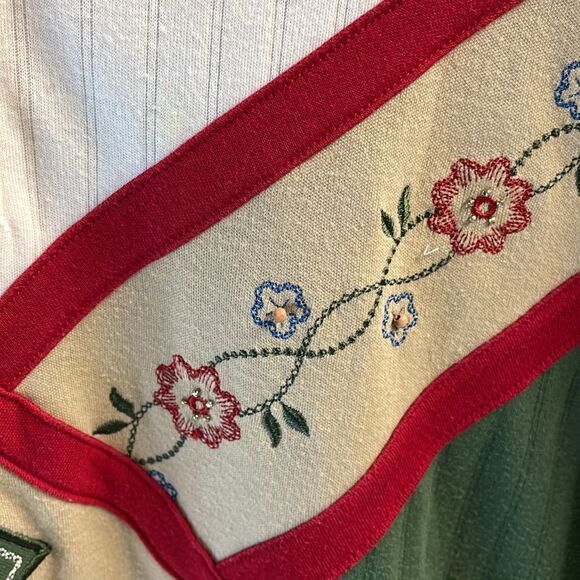 Alfred Dunner Women's Polo Shirt Size L Color Block Floral Striped Knit - Picture 7 of 8